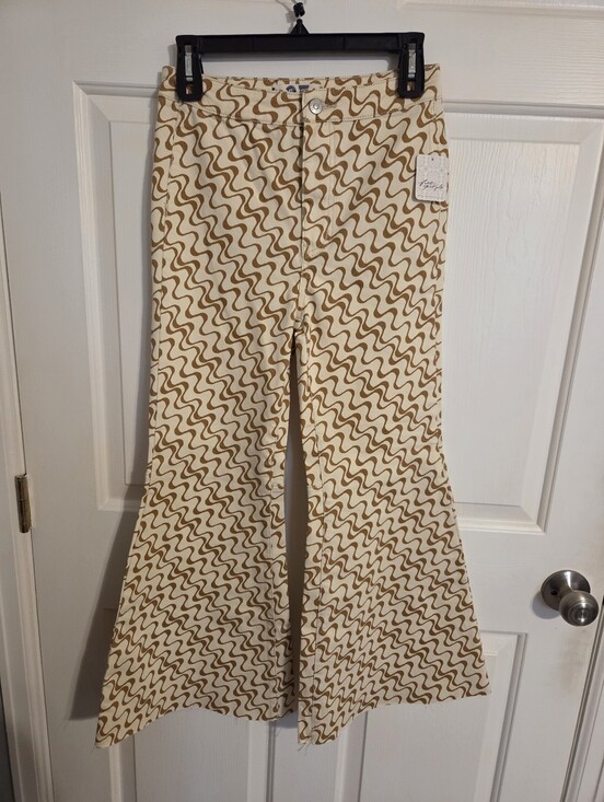 Free People Denim - Free People Patterned Flare Jeans Size 27, NWT